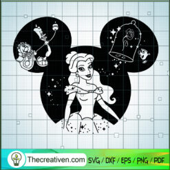 Mickey Head Disney Belle SVG, Belle SVG, Disney Princess SVG