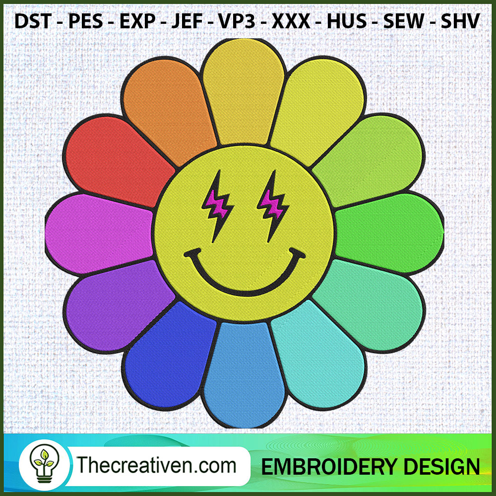 Ms. Rainbow Flower Embroider Embroidery Design 1 Ms. Rainbow Flower Embroider Embroidery Design