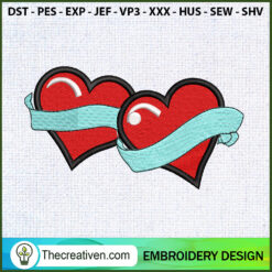 Double Heart Embroidery Designs Embroidery Design – Digital Download