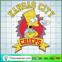Bart Simpson Kansas City Chief SVG Cut File for Cricut & Silhouette