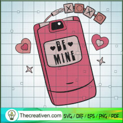 Xoxo Be Mine Valentine SVG, Cute Smartphone SVG, Valentine Day SVG