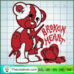 Bear Broken Heart SVG, Anti Valentine SVG, Valentine Day SVG