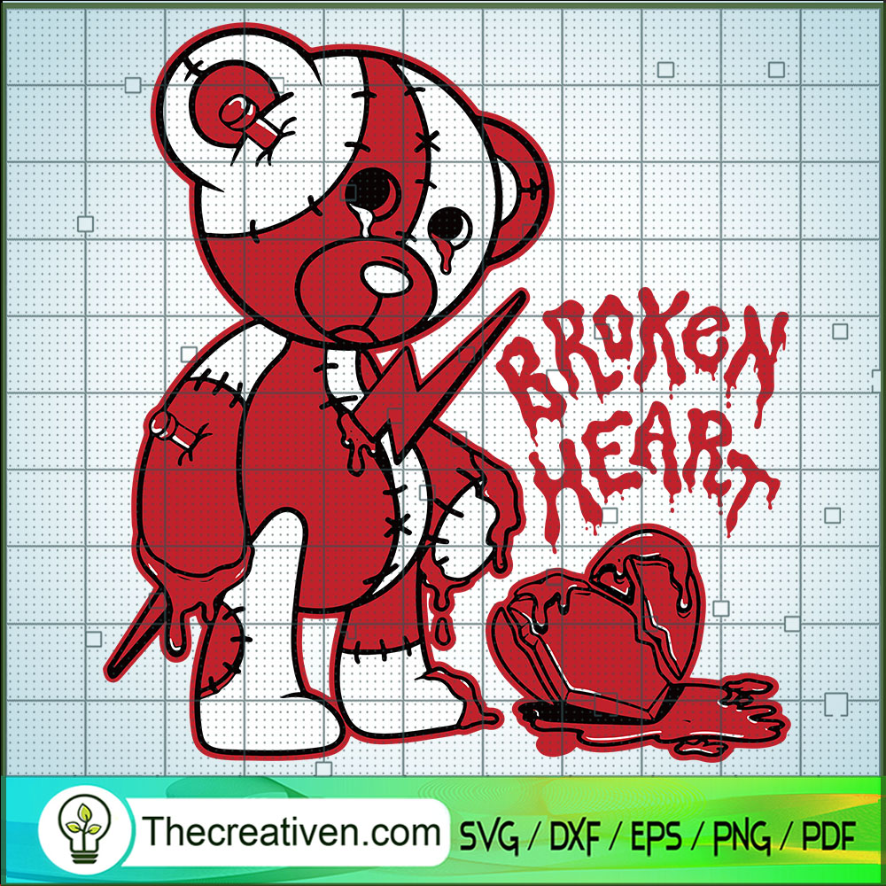 Bear Broken Heart SVG, Anti Valentine SVG, Valentine Day SVG 1 Bear Broken Heart SVG, Anti Valentine SVG, Valentine Day SVG