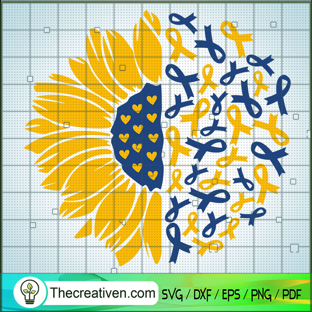 Sunflower Yellow Ribbon SVG Cut File for Cricut & Silhouette 1 Sunflower Yellow Ribbon SVG Cut File for Cricut & Silhouette