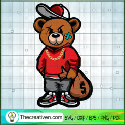Gangster Teddy Bear SVG, Funny Bear SVG, Teddy Bear SVG