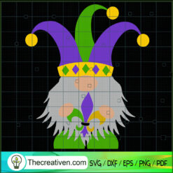 Gnome Mardi Gras SVG, Mardi Gras SVG, Gnomes SVG