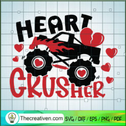 Heart Crusher SVG, Valentines Truck SVG, Love Valentines SVG