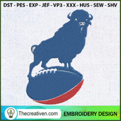 Buffalo with Football Embroi Embroidery Design