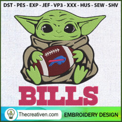 Baby Yoda Love Buffalo Bills Embroidery Design