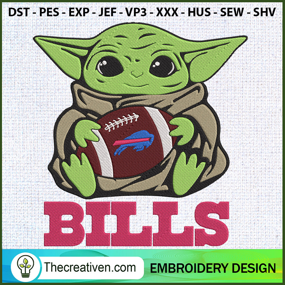 Baby Yoda Love Buffalo Bills Embroidery Design 1 Baby Yoda Love Buffalo Bills Embroidery Design
