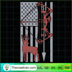 Hunting With American Flag SVG, Deer Hunting SVG, Hunter SVG