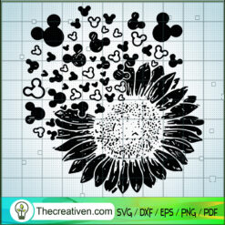 Mickey Head Sunflower SVG, Disney Mickey SVG, Sunflower SVG