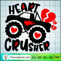 Heart Crusher SVG, Valentines Truck SVG, Happy Valentines Day SVG