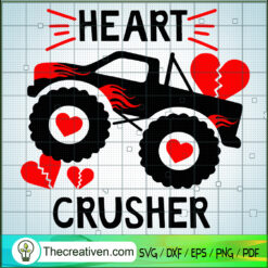 Truck Heart Crusher SVG, Valentine's Truck SVG, Love Valentine SVG