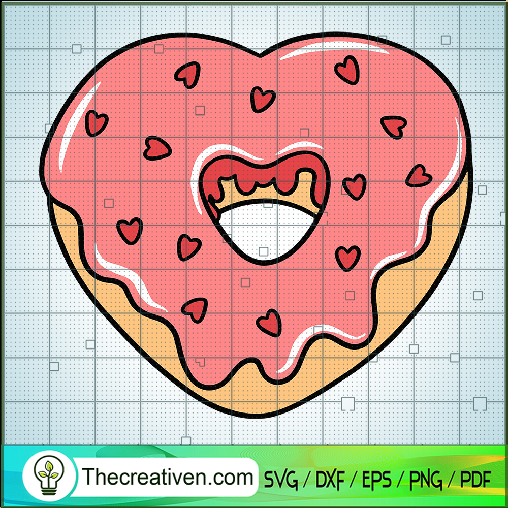 Donut Heart SVG, Heart SVG, Love Valentine's Day SVG 1 Donut Heart SVG, Heart SVG, Love Valentine's Day SVG