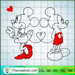 Minnie And Mickey Hearts SVG Cut File for Cricut & Silhouette