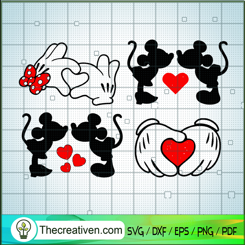 Mickey And Minnie Mouse Valentine SVG Cut File for Cricut & Silhouette 1 Mickey And Minnie Mouse Valentine SVG Cut File for Cricut & Silhouette