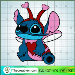 Stitch Love Bug SVG, Valentine's Day SVG, Stitch SVG