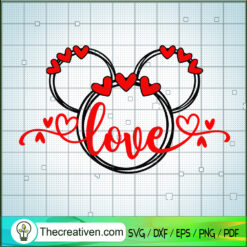 Unwelded Love Heart SVG, Mickey Valentine SVG, Valentine's Day SVG