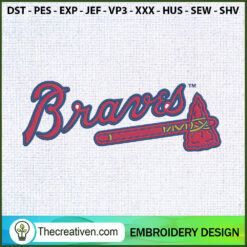 Braves with Axe Logo Embroid Embroidery Design
