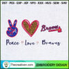 Peace Love Braves Embroidery Embroidery Design