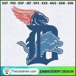 Horse And Lion Detroit Tiger Embroidery Design