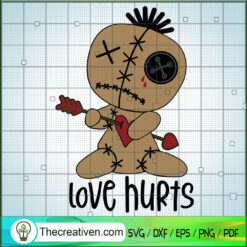 Love Hurts Voodoo Doll SVG, Anti Valentine SVG, Voodoo Doll SVG