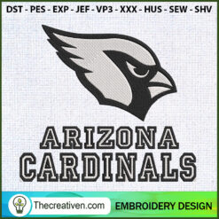 Arizona Cardinals Black Whit Embroidery Design