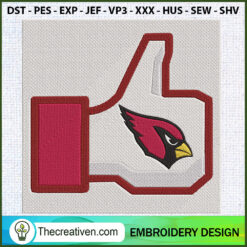 Arizona Cardinals Like Butto Embroidery Design