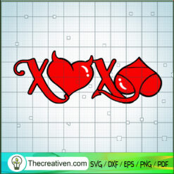Xoxo Valentine SVG, Double Heart SVG, Happy Valentines SVG