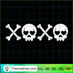 Skull Xoxo SVG, Xoxo Valentines SVG, Skull Heart SVG