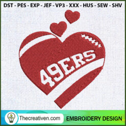 49Ers Heart Logo Embroidery  Embroidery Design