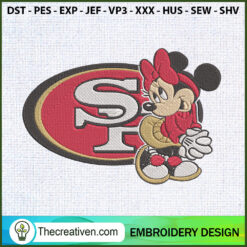 SF Logo with Minnie Mouse Em Embroidery Design