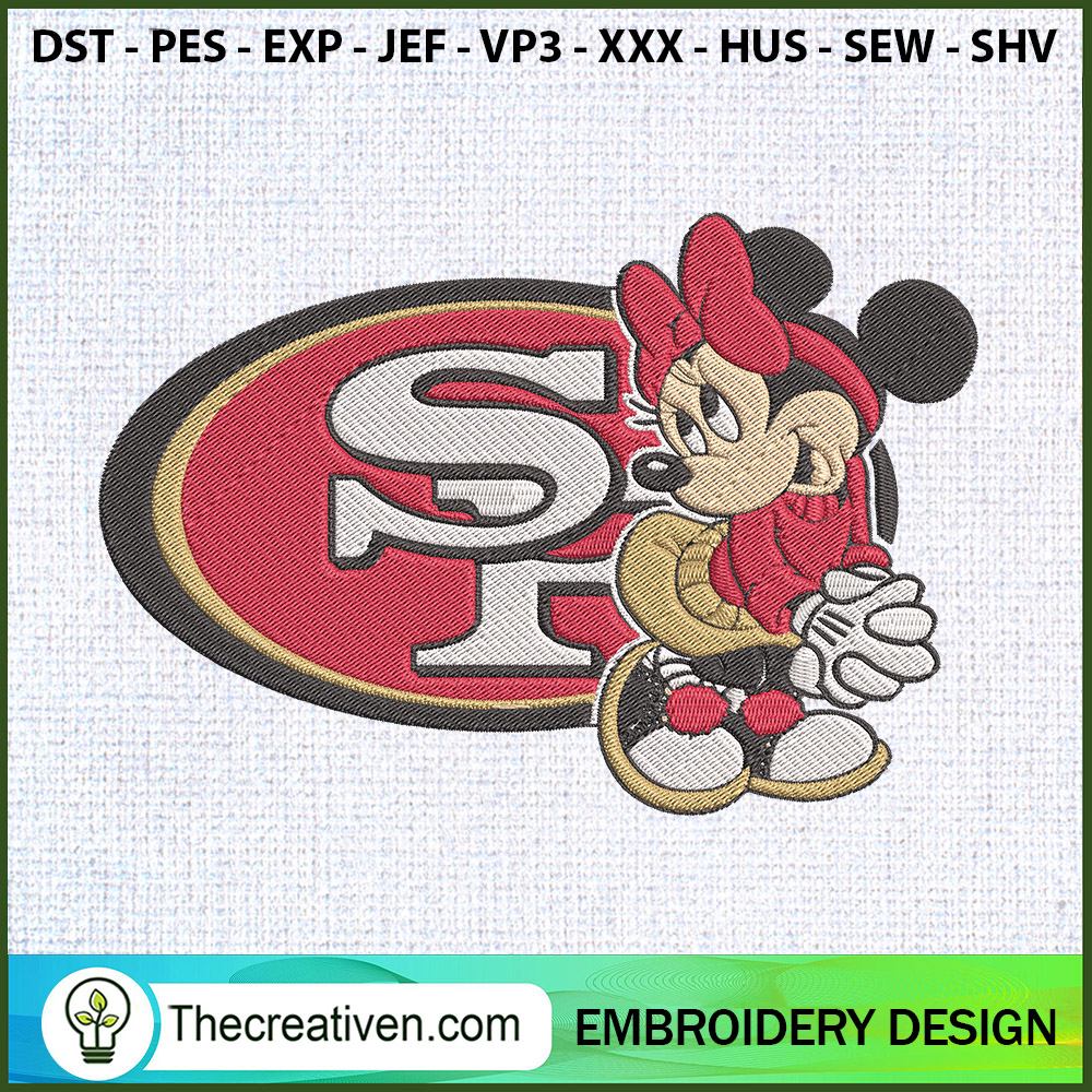 SF Logo with Minnie Mouse Em Embroidery Design 1 SF Logo with Minnie Mouse Em Embroidery Design