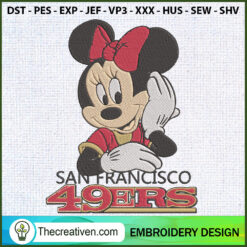 Minnie Mouse with San Franci Embroidery Design