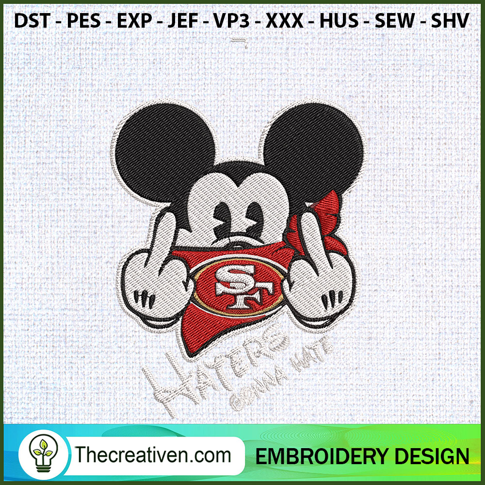 Mickey Mouse with San Franci Embroidery Design 1 Mickey Mouse with San Franci Embroidery Design
