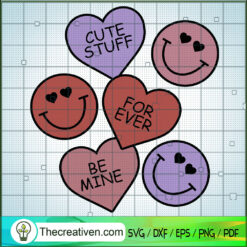 Smiley Hearts SVG, Cute Stuff SVG, Valentine's Day SVG