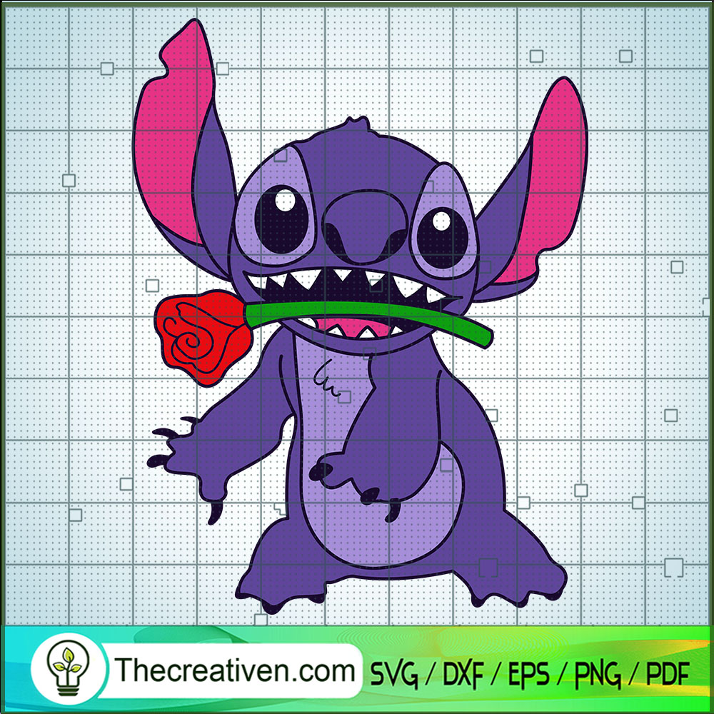 Stitch Have Rose SVG, Stitch Valentine's Day SVG, Funny Stitch SVG 1 Stitch Have Rose SVG, Stitch Valentine's Day SVG, Funny Stitch SVG