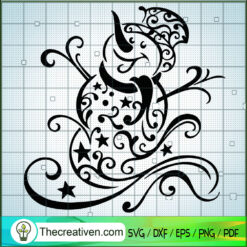 Swirly Snowman SVG, Winter SVG, Snowman SVG