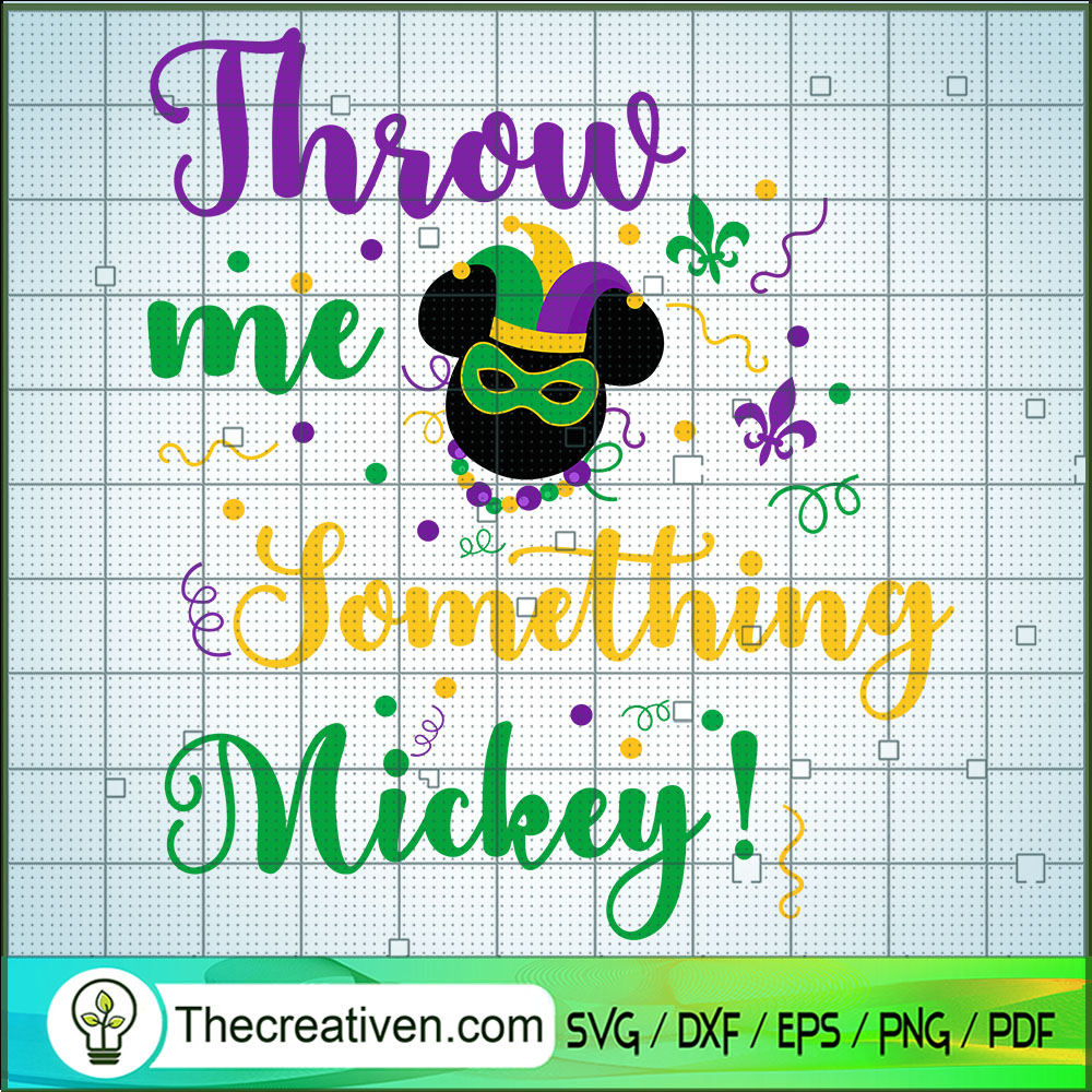 Throw Me Something Mickey SVG Cut File for Cricut & Silhouette 1 Throw Me Something Mickey SVG Cut File for Cricut & Silhouette