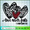 Love Never Fails SVG, Valentine's Day SVG, Leopard Heart SVG
