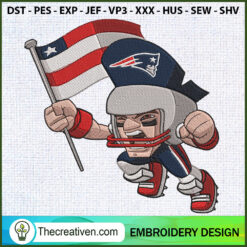 Flag Player Patriots Embroid Embroidery Design