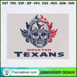 Helmet Skull Houston Texans  Embroidery Design