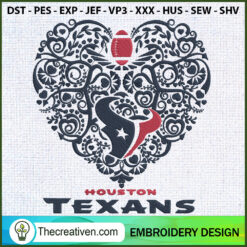 Heart Houston Texans Embroid Embroidery Design