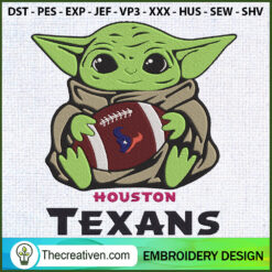 Baby Yoda with Houston Texan Embroidery Design