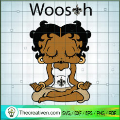 Betty Boop Woosah Saints SVG, Black Girl SVG, Sport Girl SVG