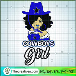 Dallas Cowboys Girl With Hat SVG Cut File for Cricut & Silhouette