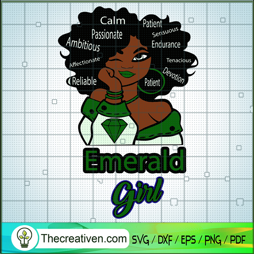 Emerald Birthstone Girl SVG, Black Girl SVG, Birthday Girl SVG 1 Emerald Birthstone Girl SVG, Black Girl SVG, Birthday Girl SVG