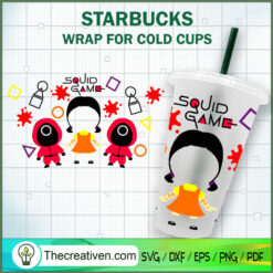 Squid Game Doll Starbucks Cup SVG, Starbucks Cold Cup Full Wrap SVG