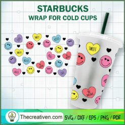 Love Emotion Icon Starbucks Cup SVG, Starbucks Cold Cup Full Wrap SVG